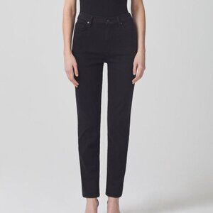 Citizens of Humanity Olivia High Rise Slim Jeans, Sueded Black, 31